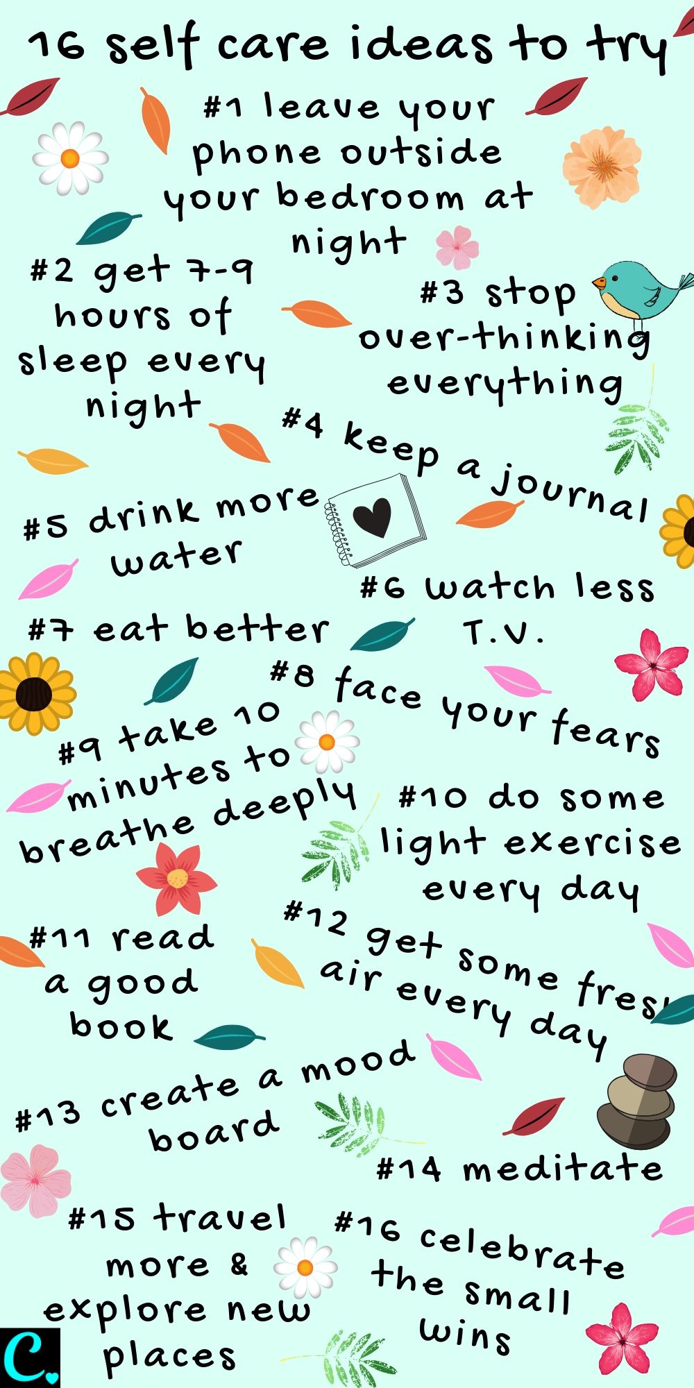 16 Self-Care Ideas To Start Right Now Infographic... #infographic #selfcare #selfcaretips #personaldevelopment #captivatingcrazy