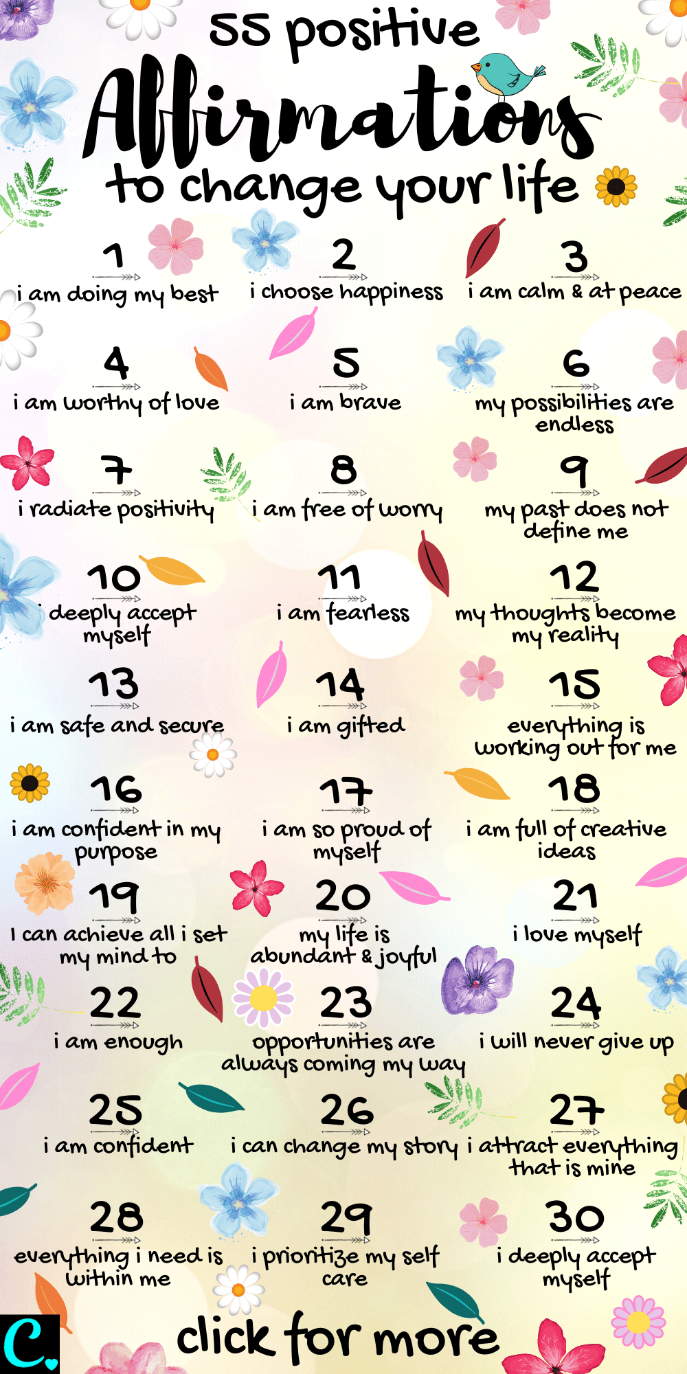 positive affirmations infographic