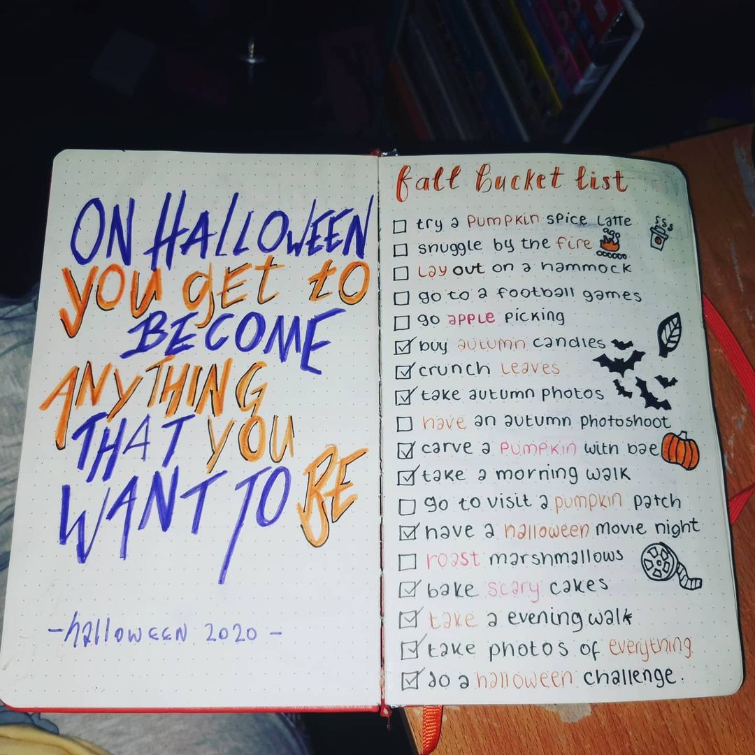 Fall bucket list page