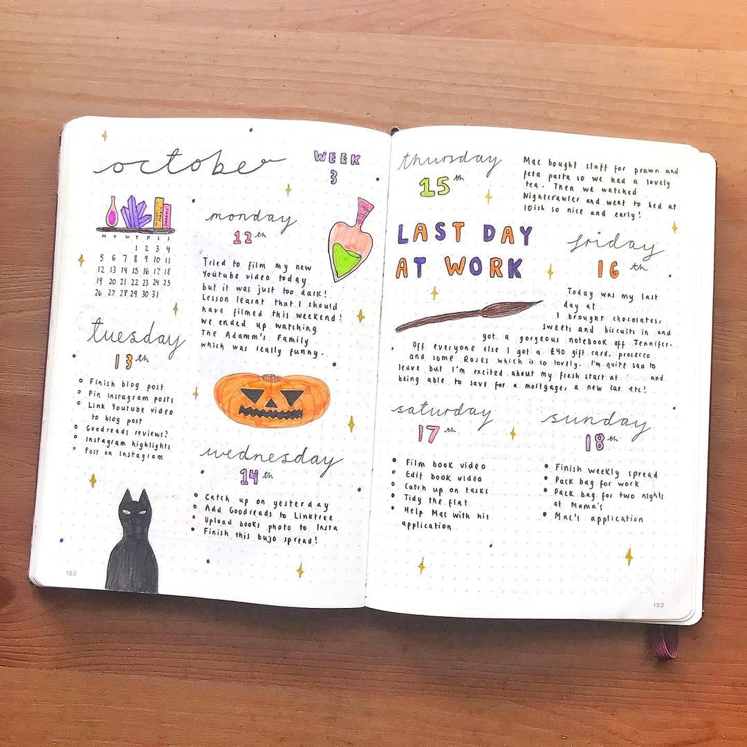 October weekly spread