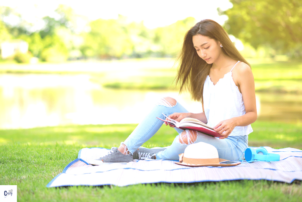 reading is a great self care activity for women