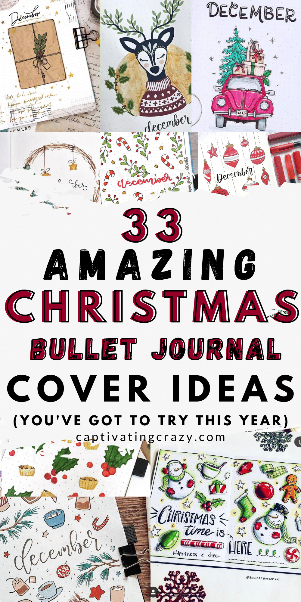 33 December Bullet Journal Cover Page Ideas You Need To Try This Year! Get into the Christmas spirit with these festive Christmas Bujo designs anyone can do!