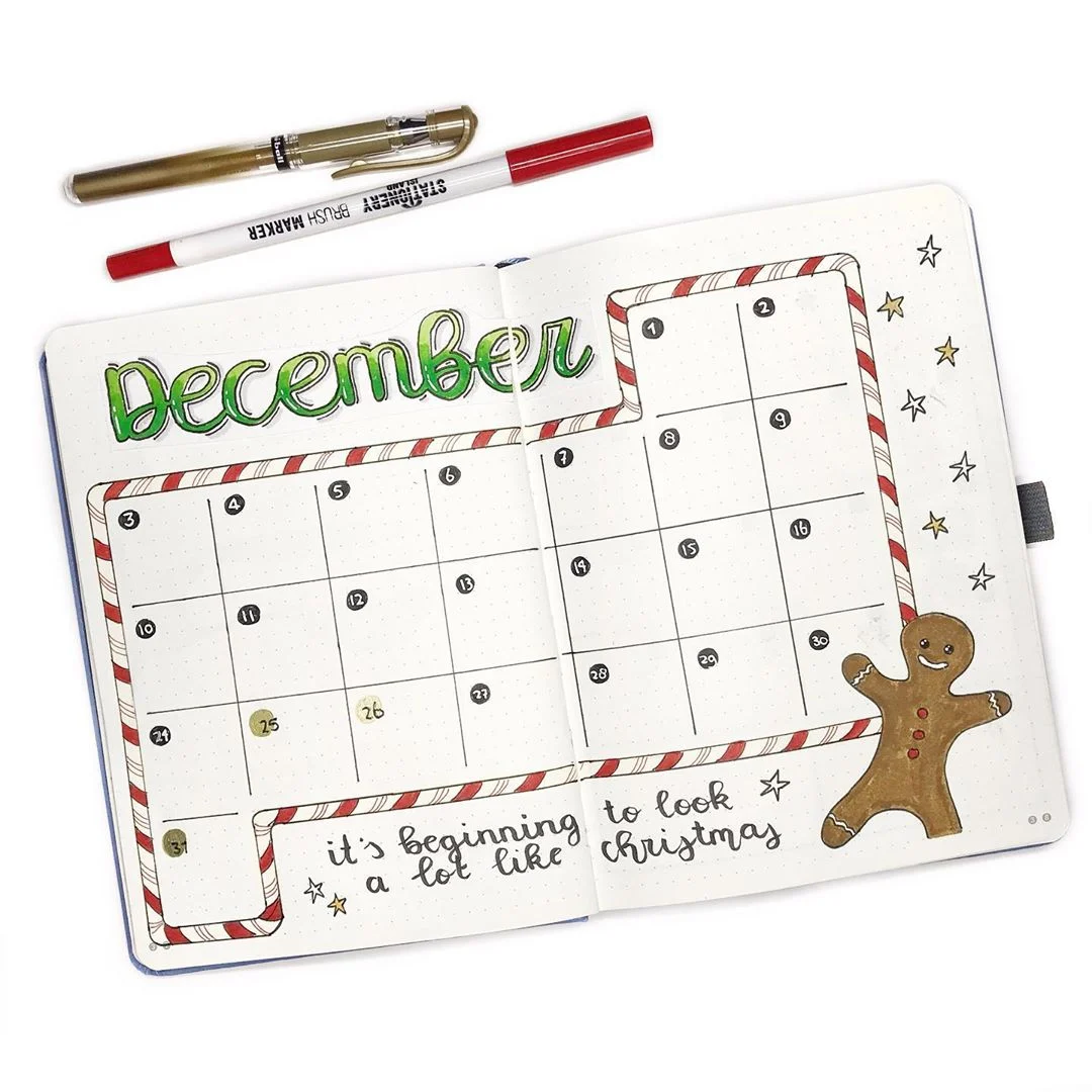 gingerbread man monthly spread