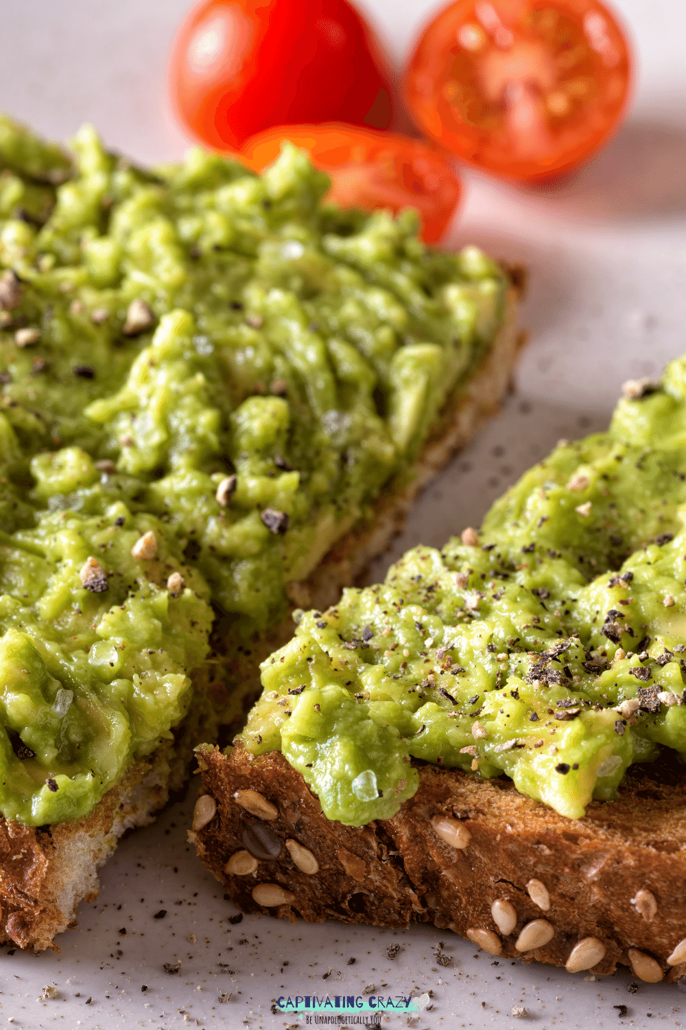 delicious avocado on a toast makes a wonderful, healthy Valentine breakfast