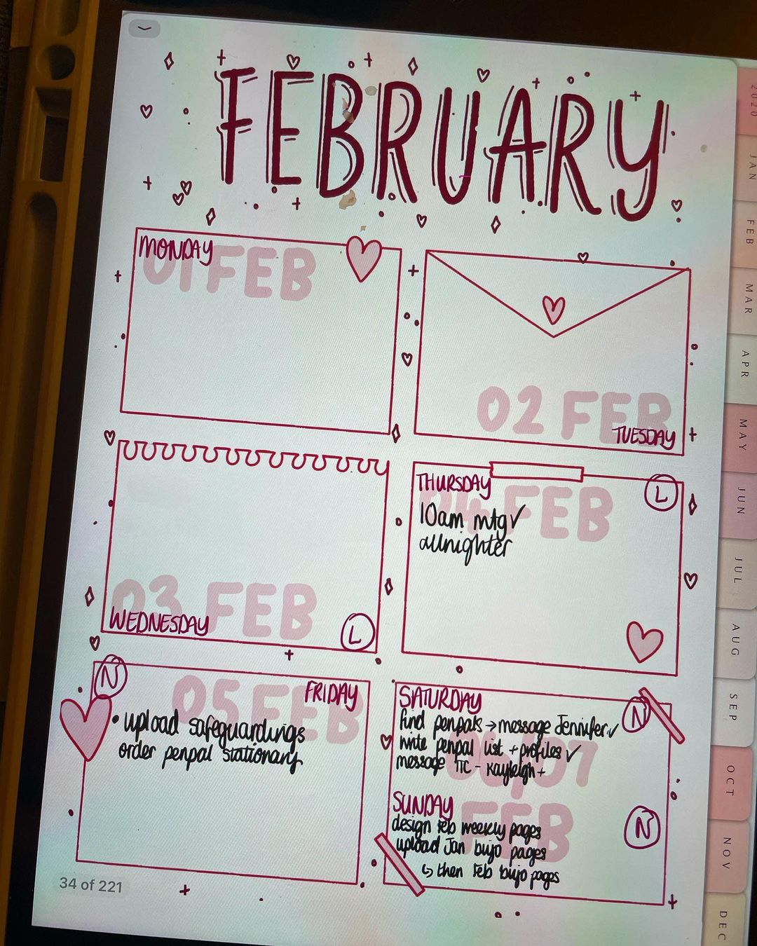 Love Letter weekly Planner