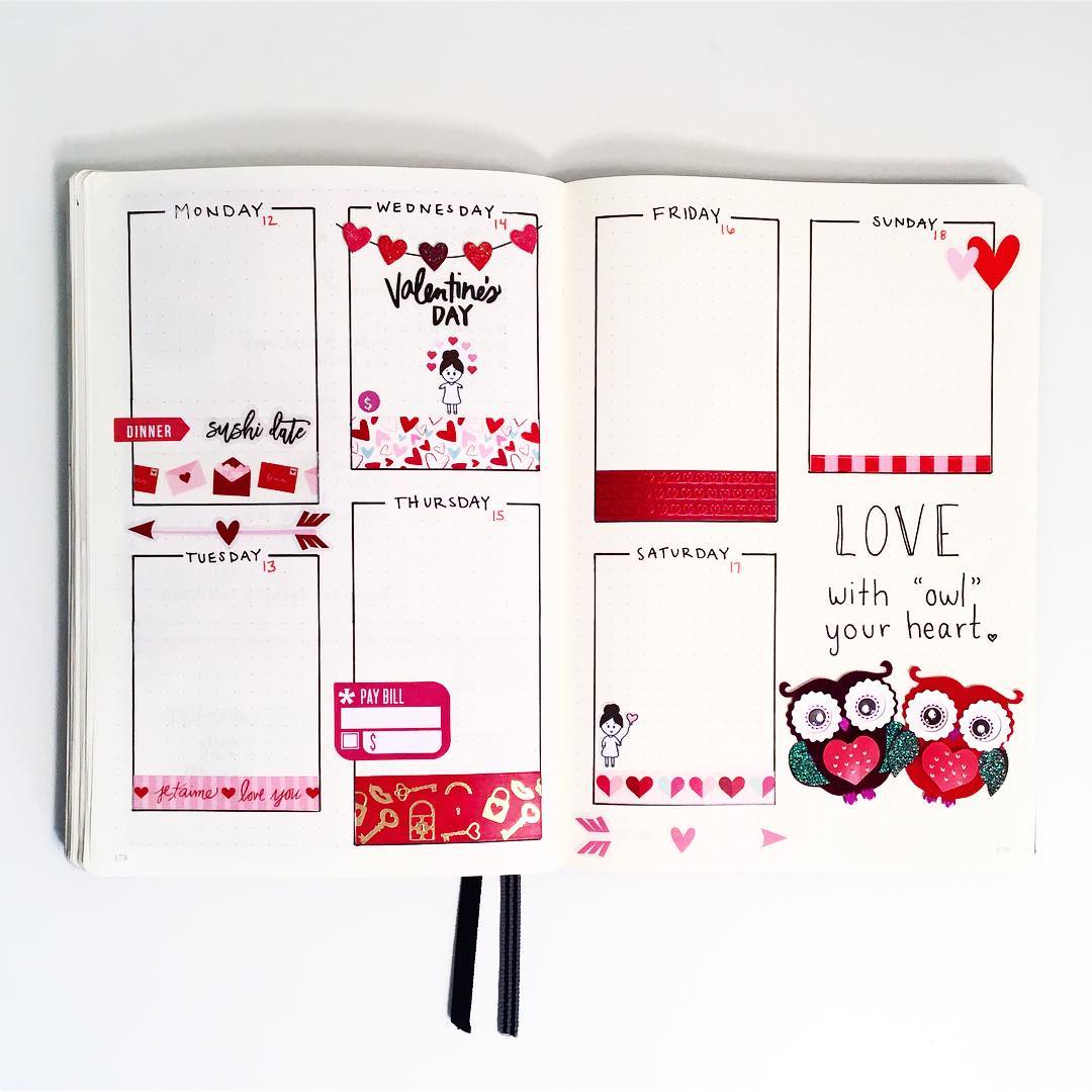 30 Valentine's Day Bullet Journal Ideas You'll Fall In Love With ...