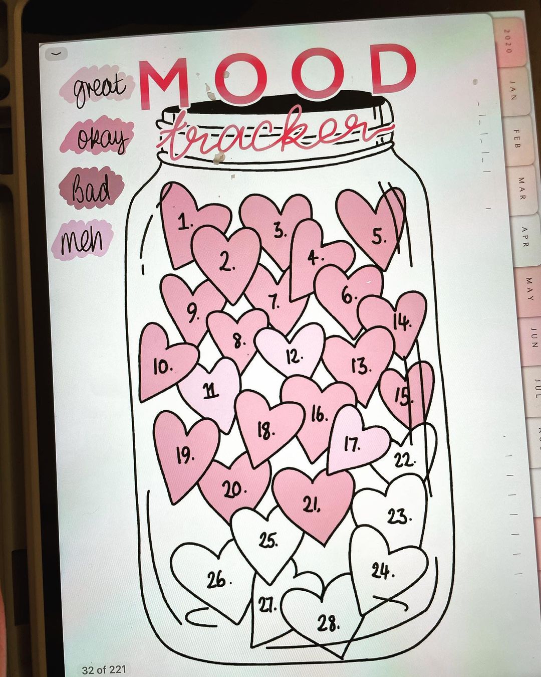 Valentine's Mason Jar Mood tracker