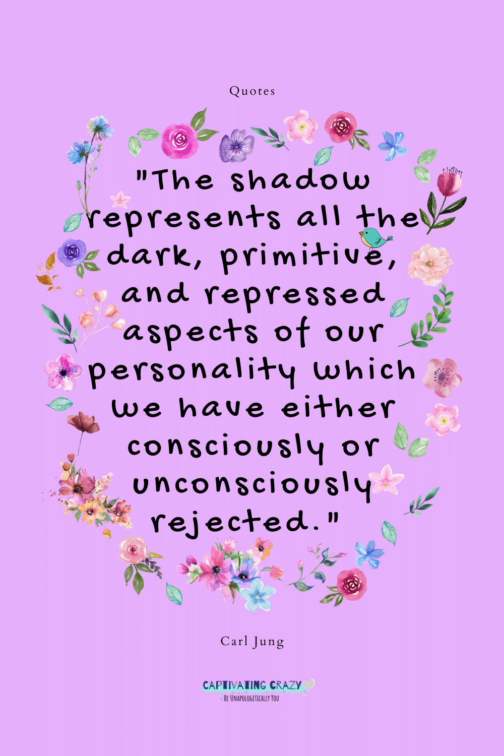 "The shadow represents all the dark, primitive, and repressed aspects of our personality which we have either consciously or unconsciously rejected." --Carl Jung, 