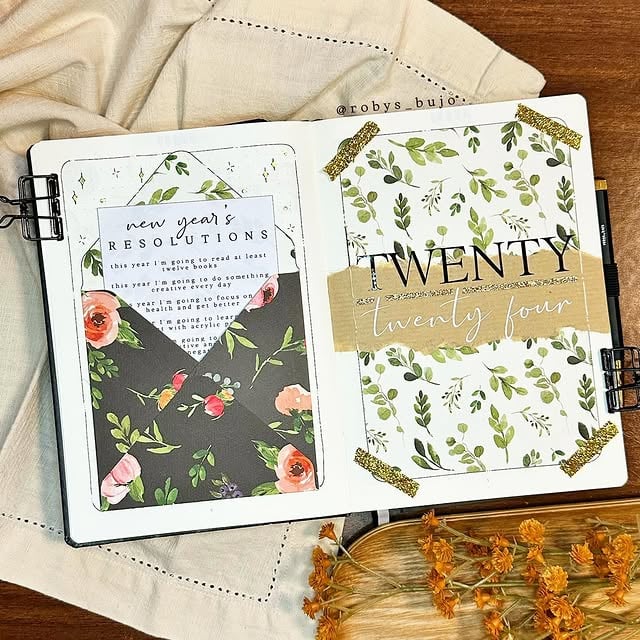 New year resolution bullet journal ideas for goal setting