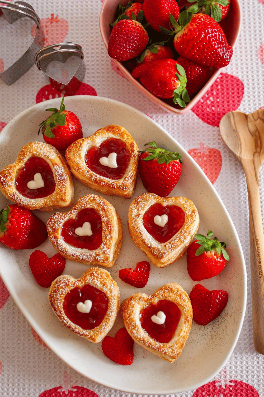 Jam-filled heart puff pastries for Galentine’s Day dessert
