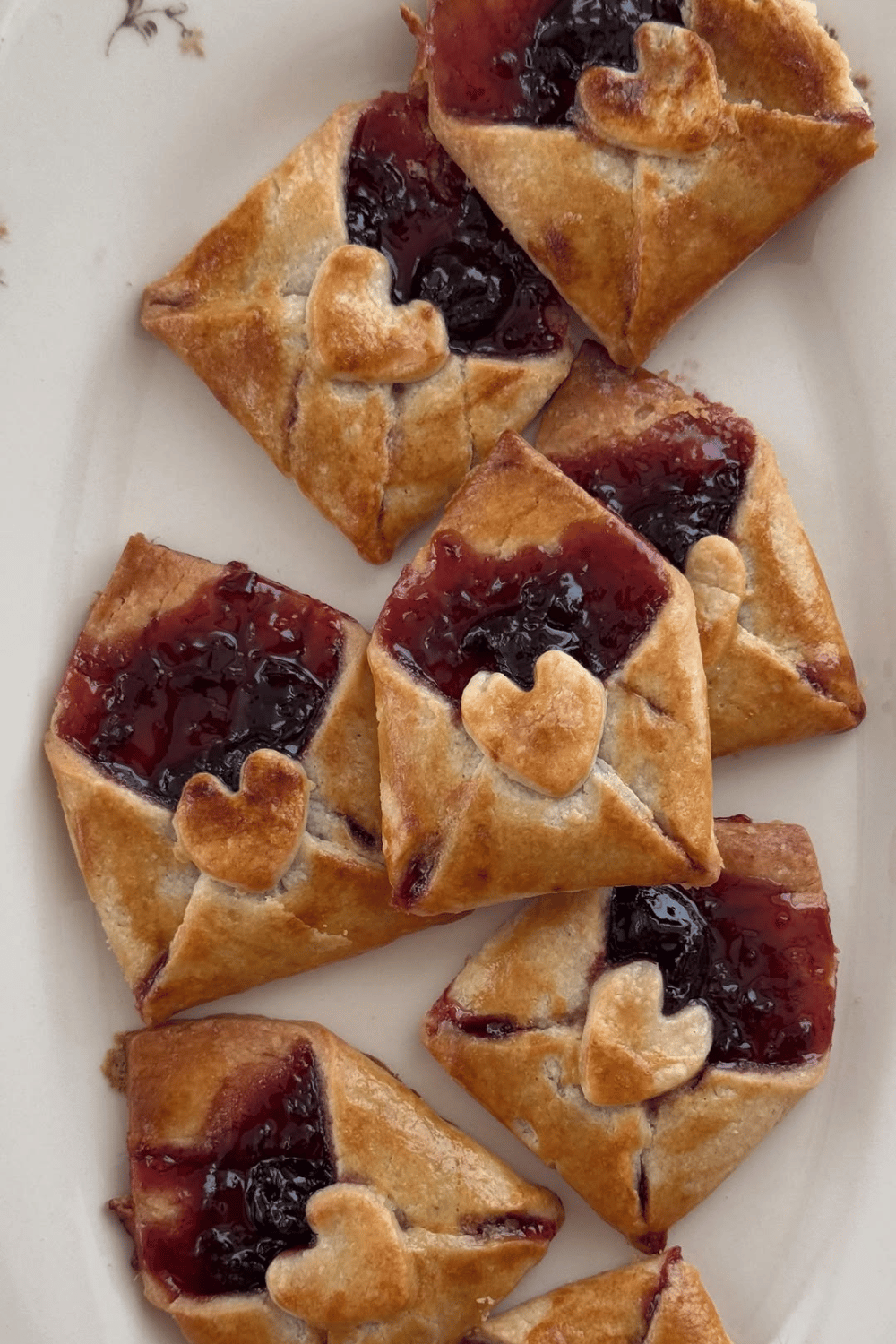 Love letter pastry bites with heart details