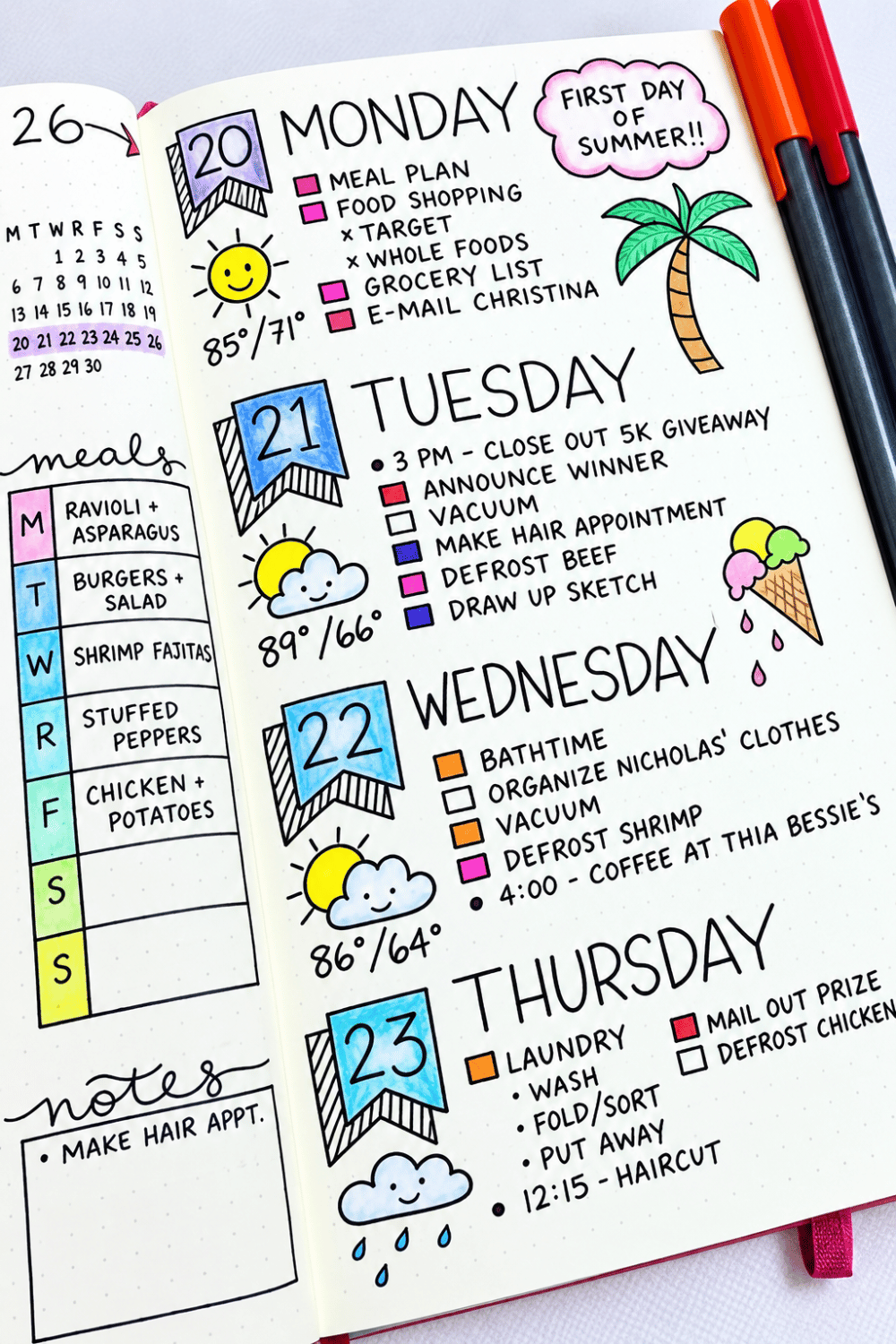 Bullet journal inspiration