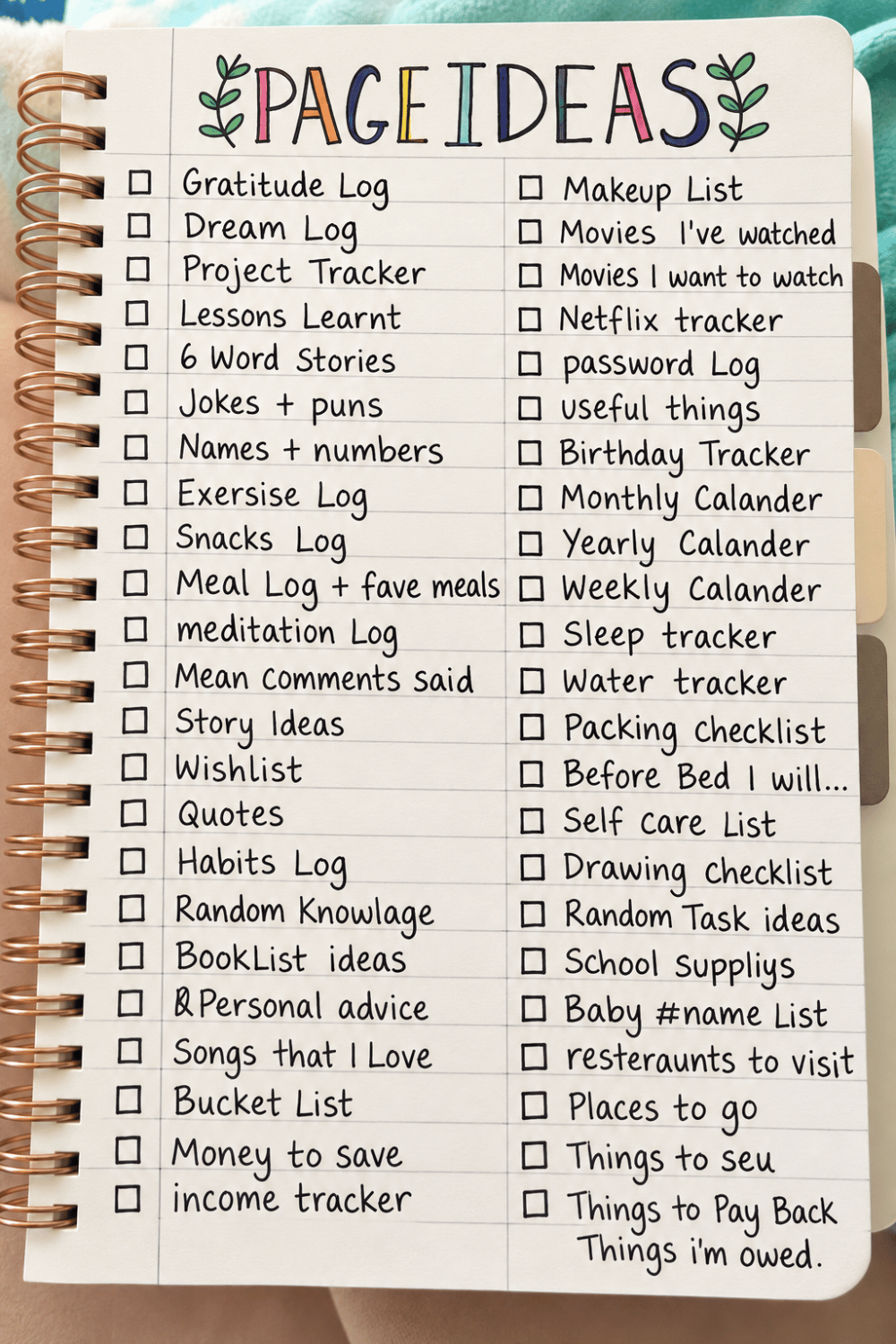 Bullet journal inspiration