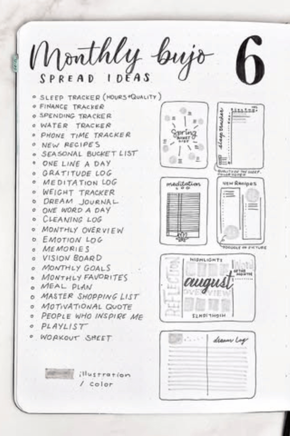 Bullet journal inspiration